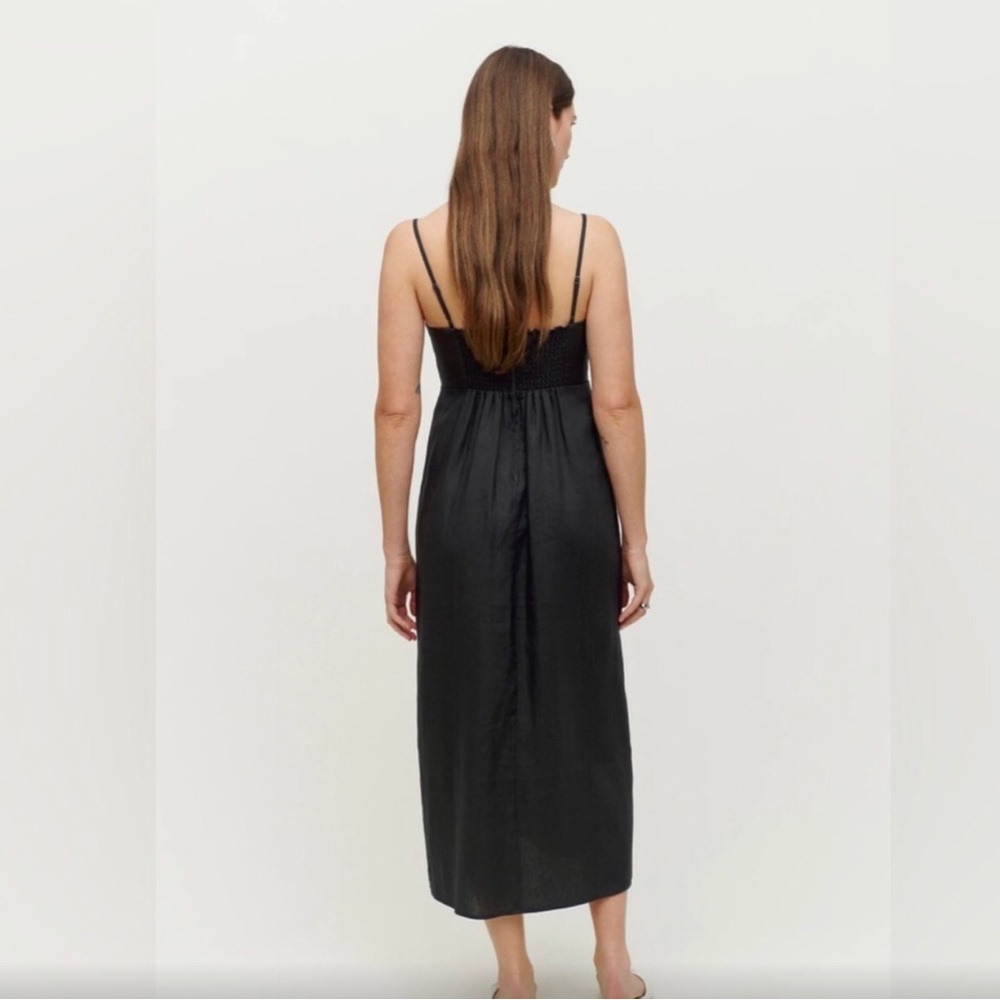 Reformation Odette Linen Black Dress 2 - Picture 2 of 5